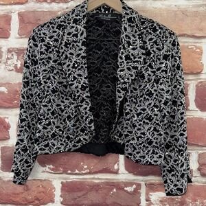 VTG R & M Collection Jacket Women's 14 Black Sparkly Textured Evening Blazer
